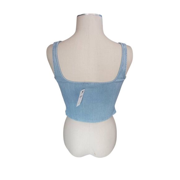 Express medium Women's chambray new with tags denim top - Picture 2 of 3